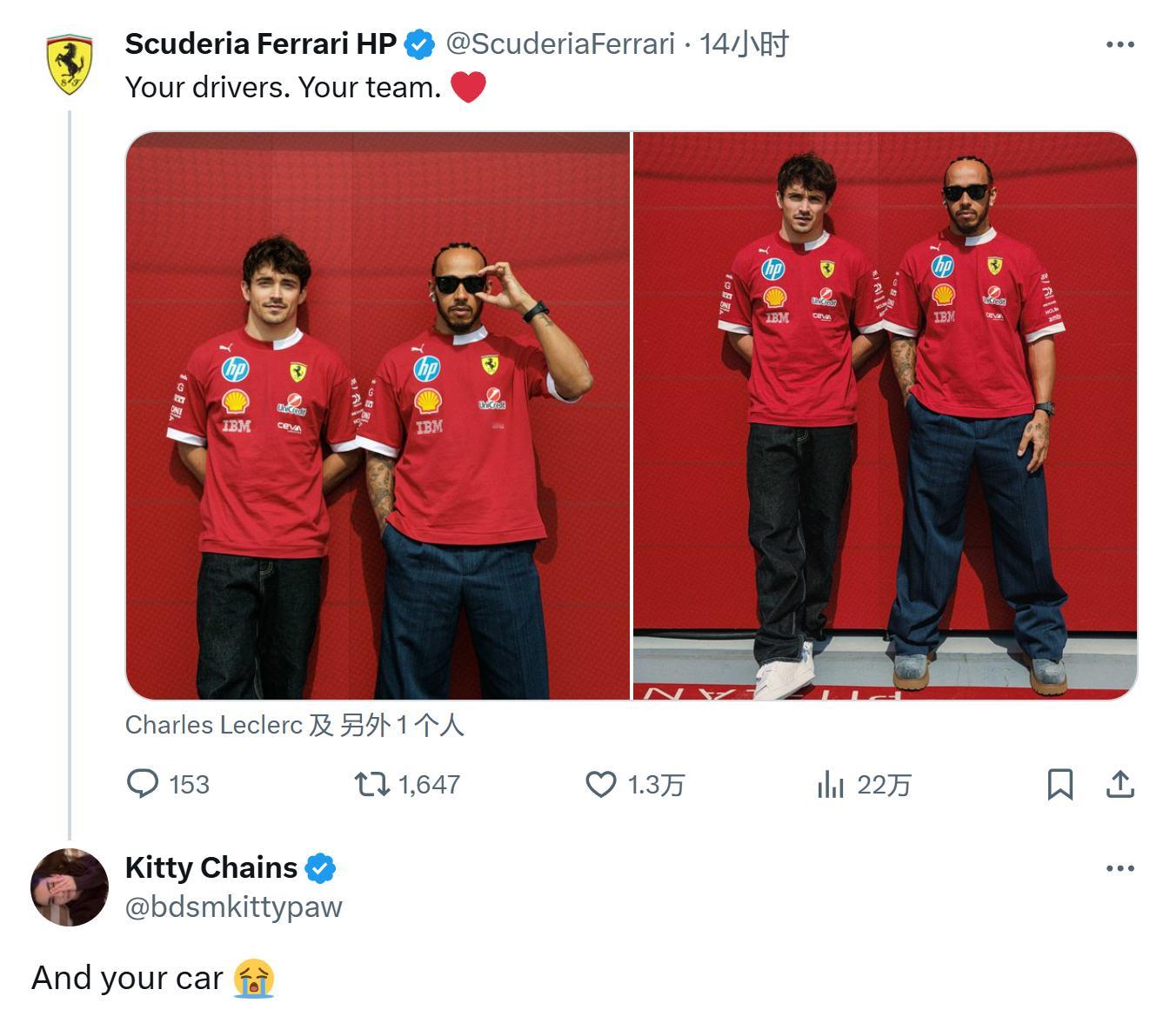 你的车手，你的团队……以及你的车[笑着哭]F1​​​