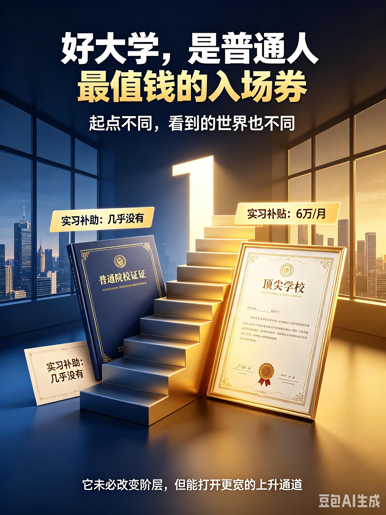 一场会议看透：好大学，才是普通人最值钱的入场券今天单位开会聊实习生补助的事