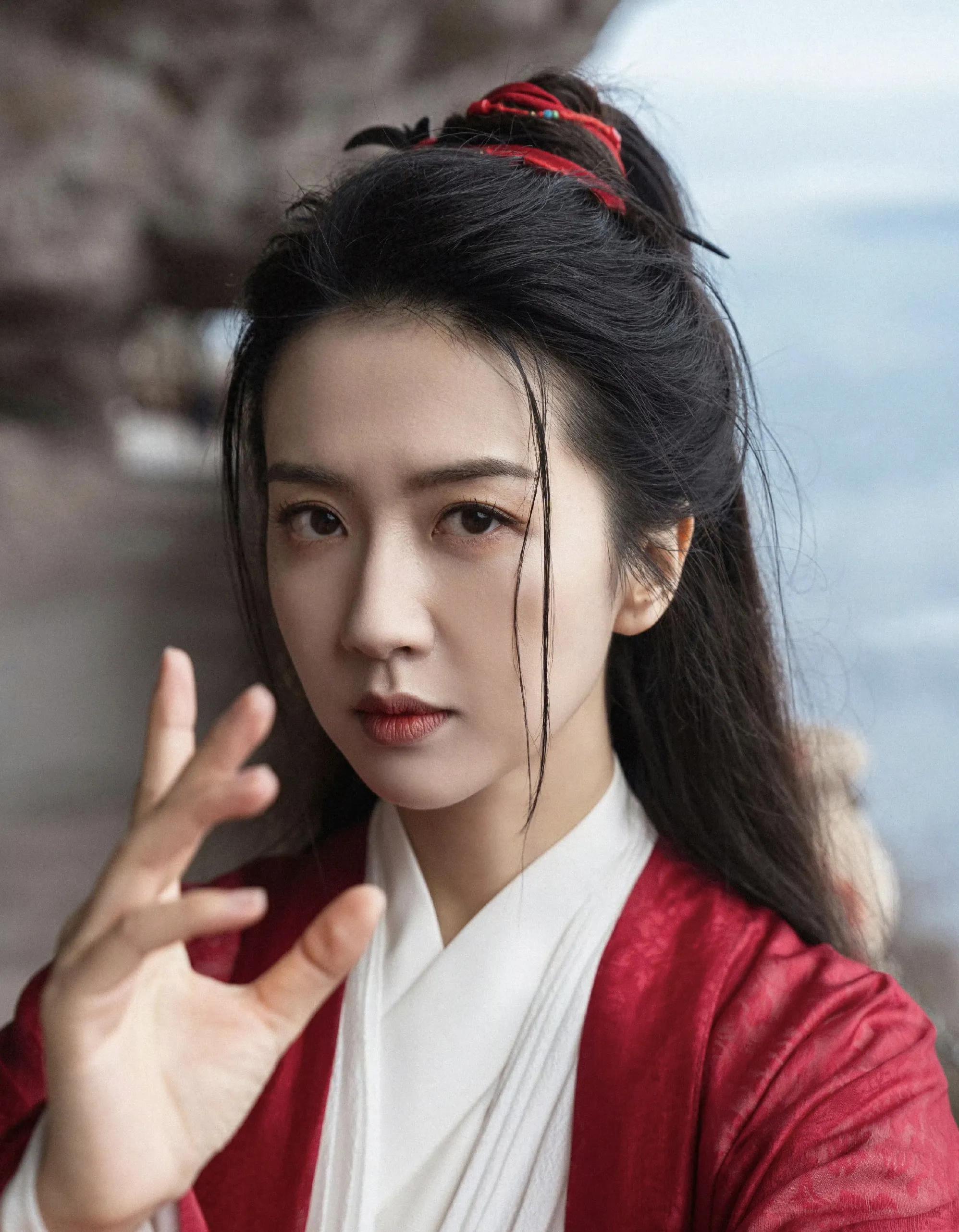 许龄月红衣侠女造型：英姿飒爽、美艳无双！