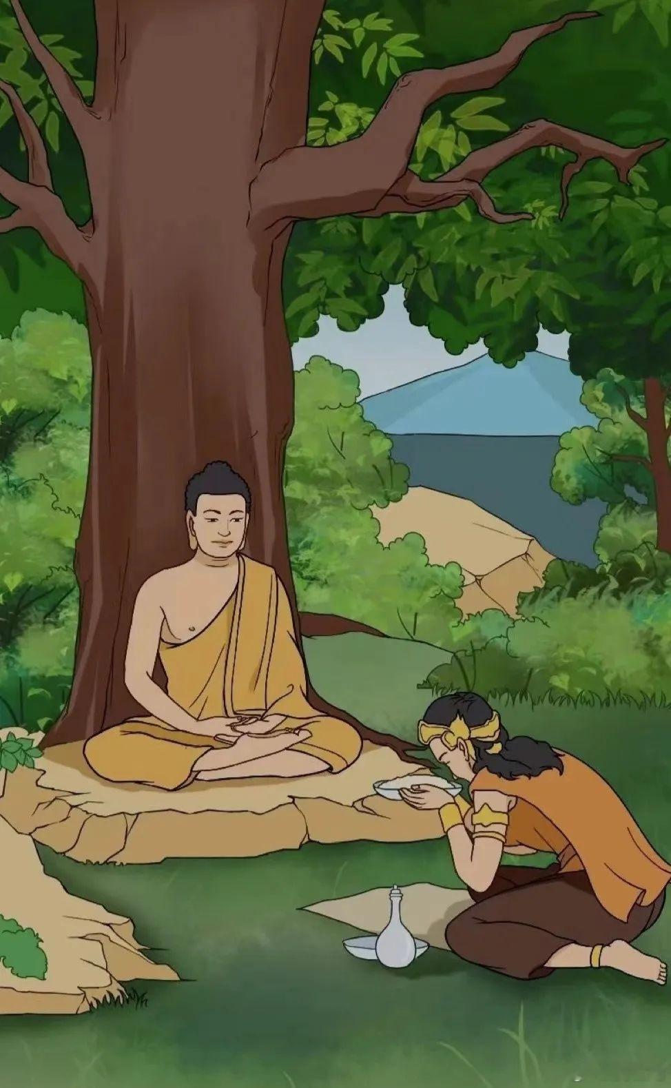 修行佛学文化伽耶山太子修行:太子这样一想，随即从苦行的坐姿上站了起来，径直走下
