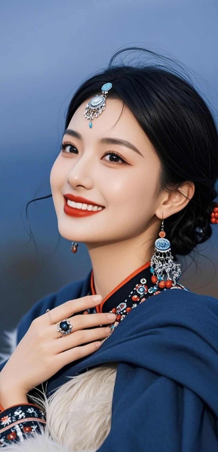 笑靥如花，玉佩轻摇。