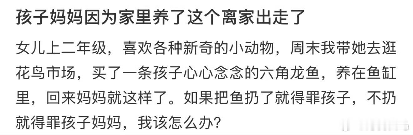 孩子妈妈因为家里养了这个离家出走了