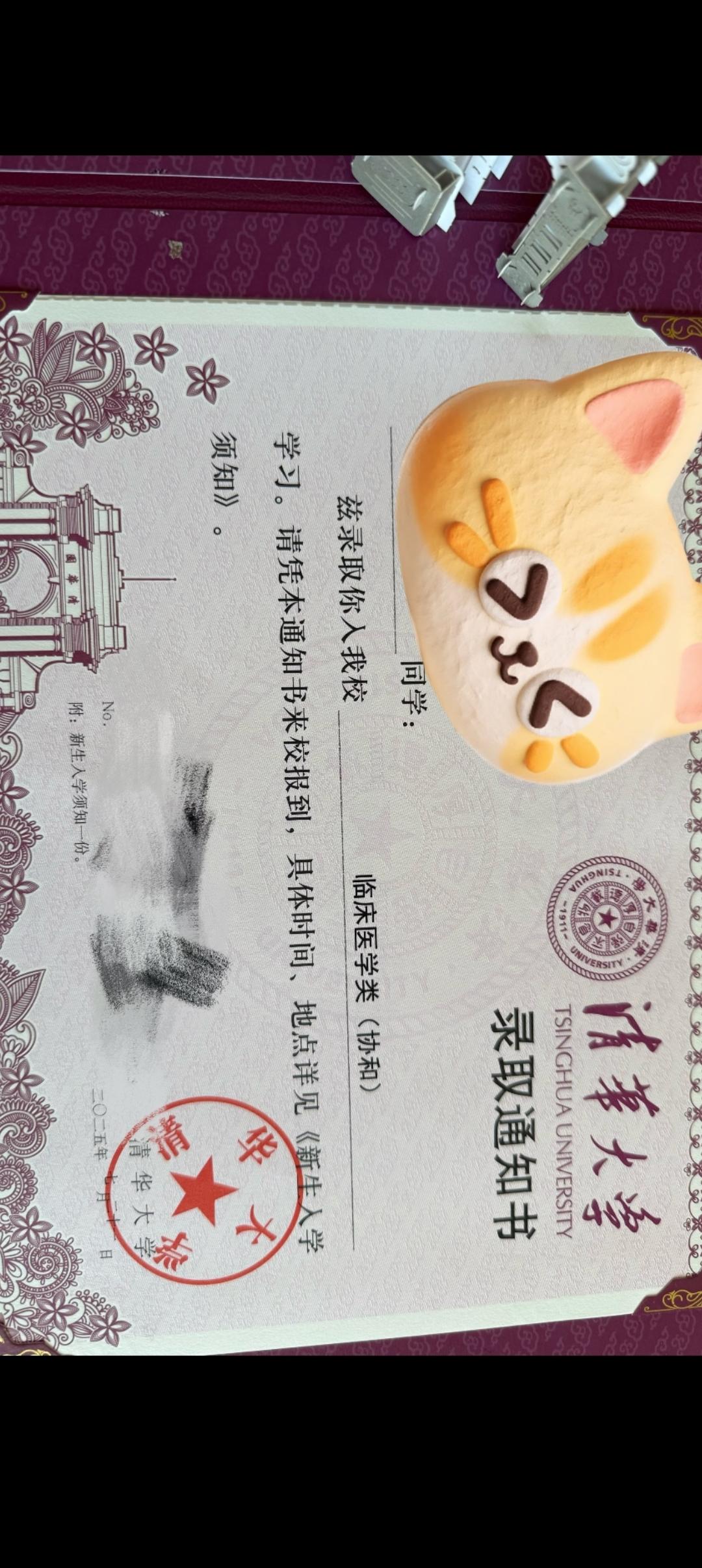 同样都是清华大学的录取通知书，不同的行业差距可以说很大。比如这个清华大学协和