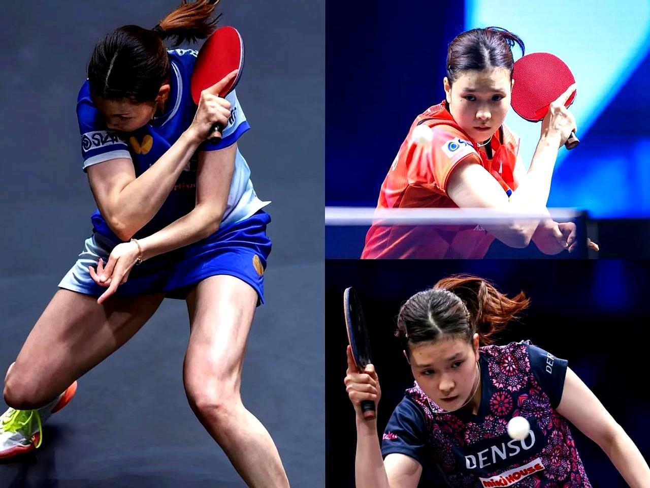 12岁的小孩姐松岛美空，把桥本帆乃香削得满场跑。全日锦现场，她正手一板一板