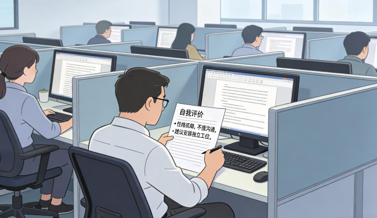 公司来了个新领导，第一件事是让每人交一份“自我评价”。大家明白这是走形式。于是