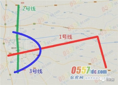 由市区引出,分别向北至萧县,向东至灵璧,泗县,加强市区与三个县城的