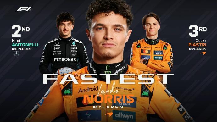 赛车：2025F1巴西圣保罗大奖赛诺里斯夺冲刺赛排位赛杆位！北京时间11月8日