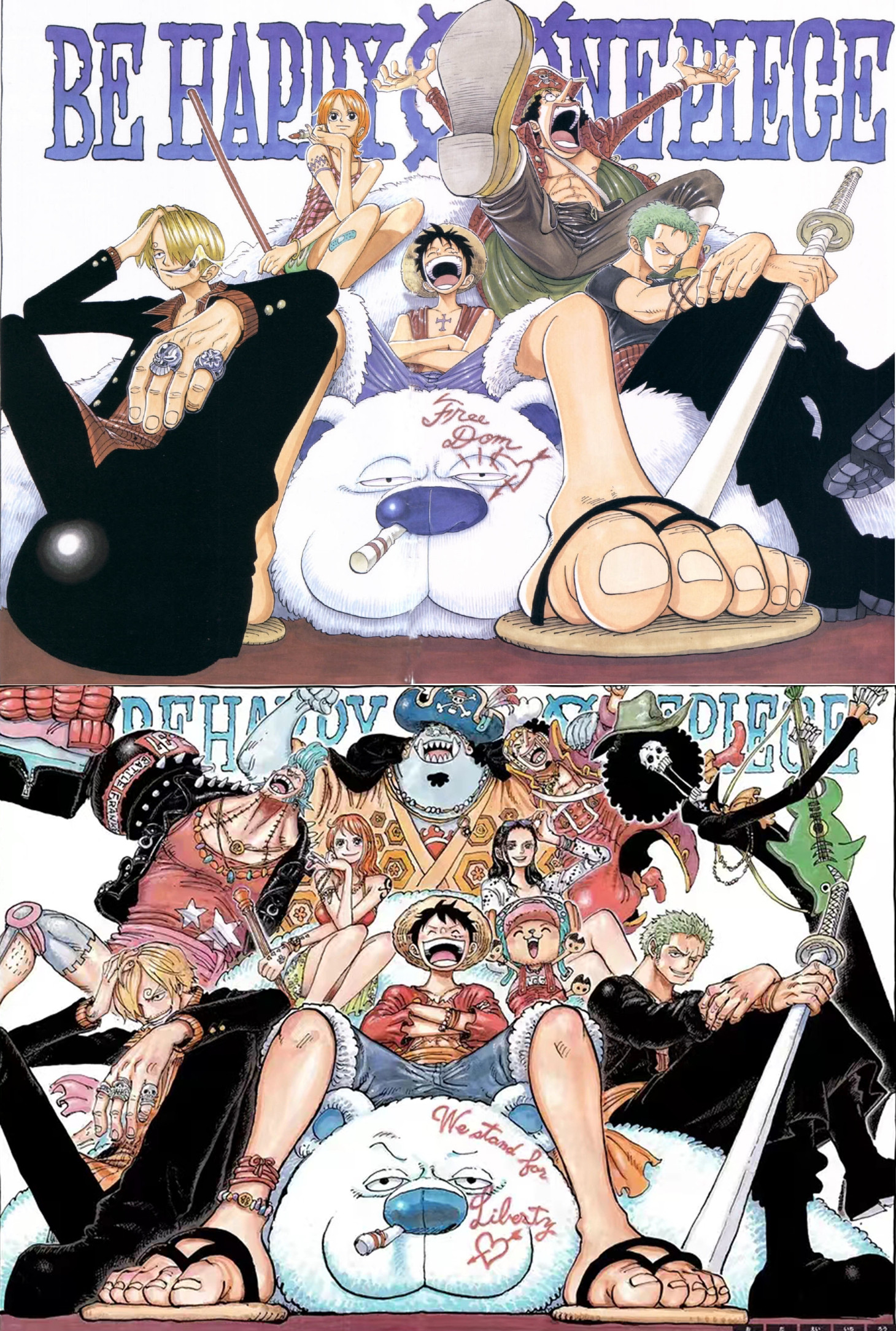 海贼王海贼王时间变化后的对比彩页