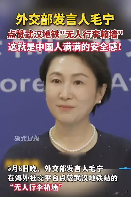 毛宁在海外社交平台发了张图，直接把一群老外看破防了。画面里是武汉地铁站的一面