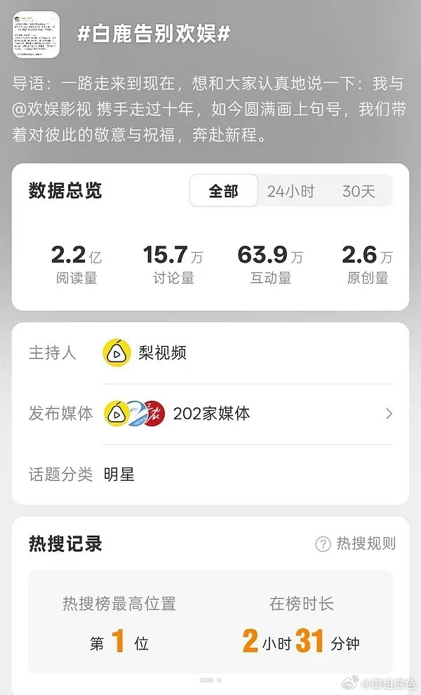 白鹿这排面还能被于歪黑？