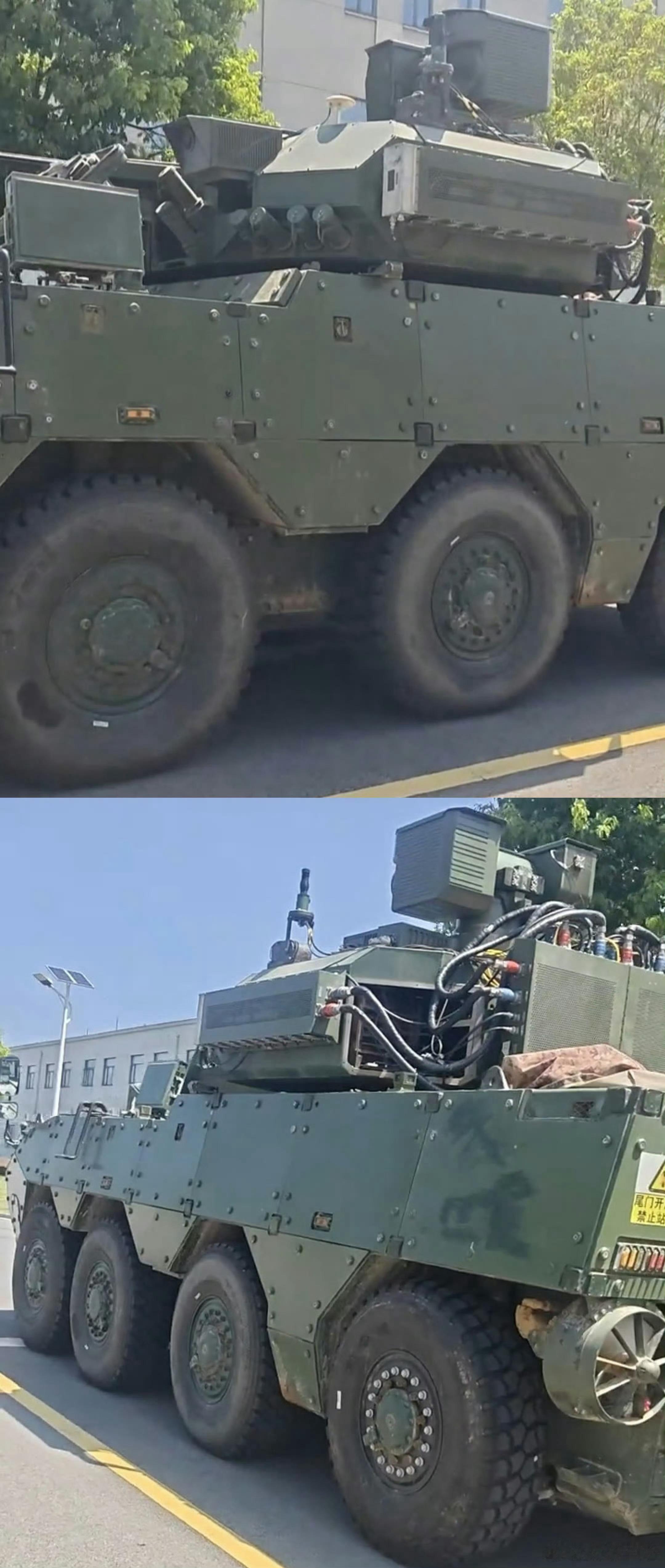 装备激光武器的新大八轮特写图来了[并不简单]老中的轻型部队已经装备了猛士底盘的