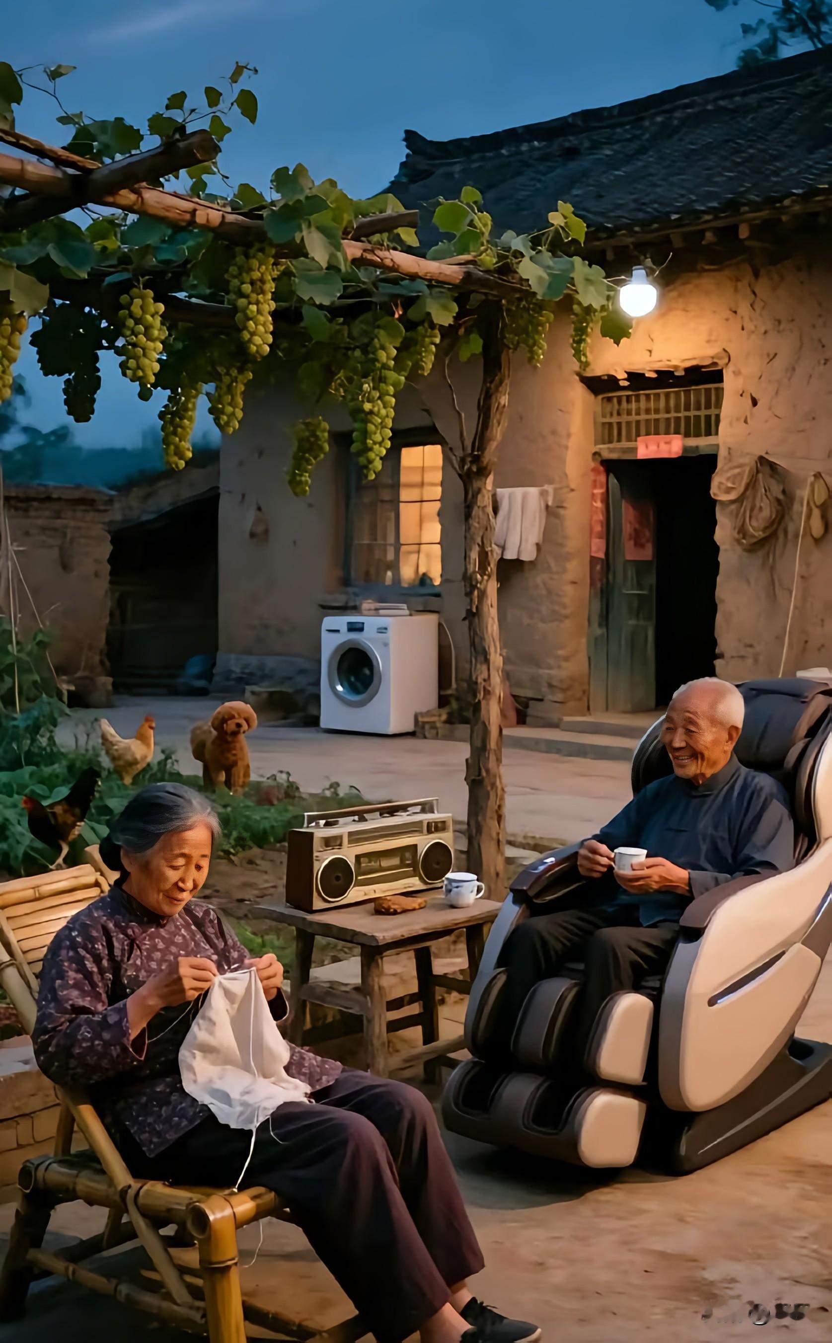 这张图片是80年代乡村老夫妻幸福生活，寻找不合理的地方，你能找到几处