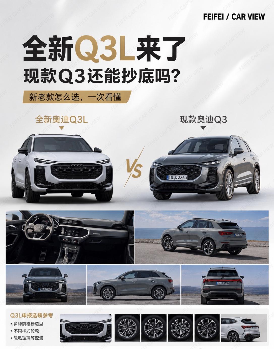 全新奥迪Q3L申报图来了，这次最值得看的不是前脸，而是它终于把“L”做实了。