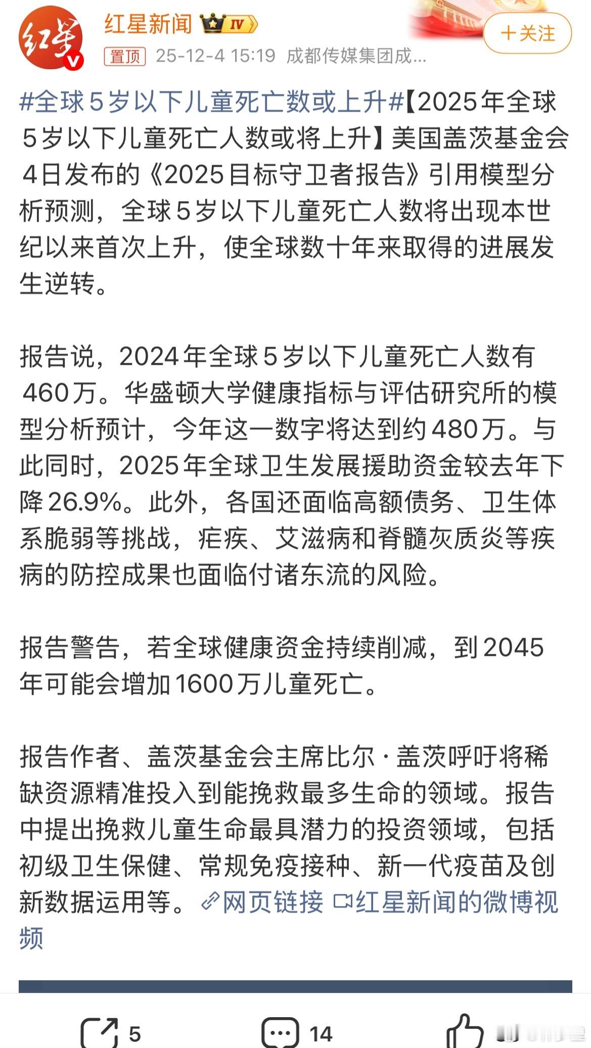 全球5岁以下儿童死亡数或上升现在的病毒太活跃了，新冠流感呼吸道合胞轮着来。孩子们