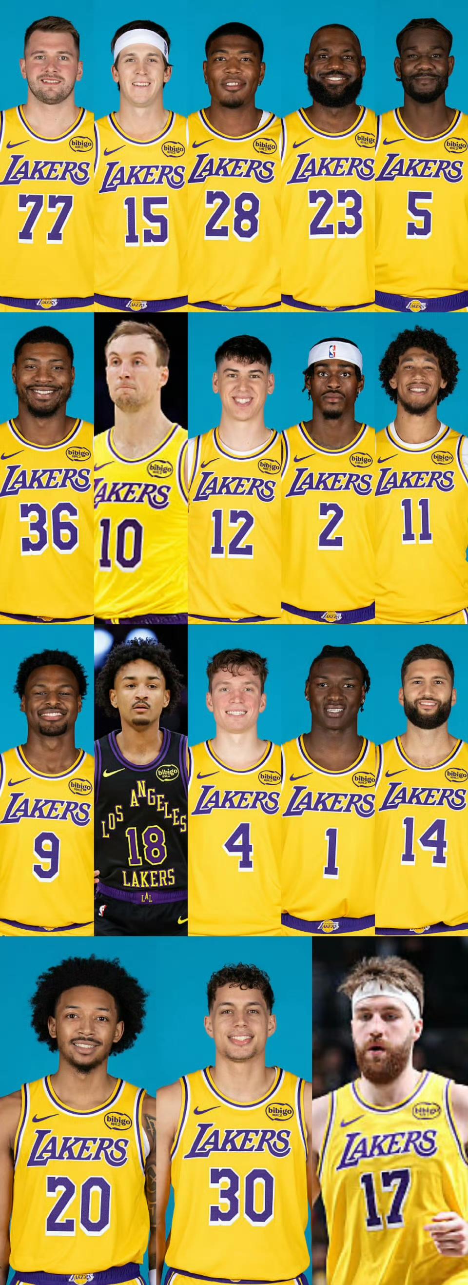 湖人大名单出炉！不出意外的话，这套阵容将会是最终阵容！主要球员：老大，东契