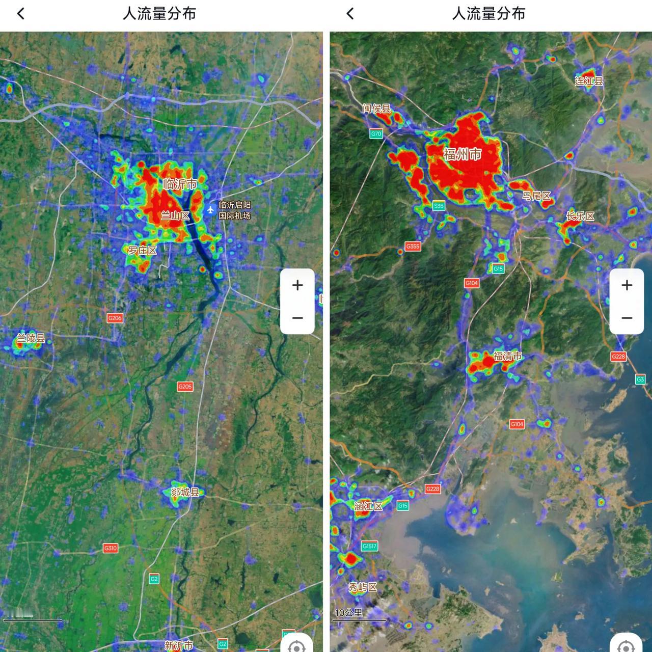 临沂虽然是普通地级市，但是面对福州我感觉市区面积差距并不大。毕竟临沂与福州的蓝色