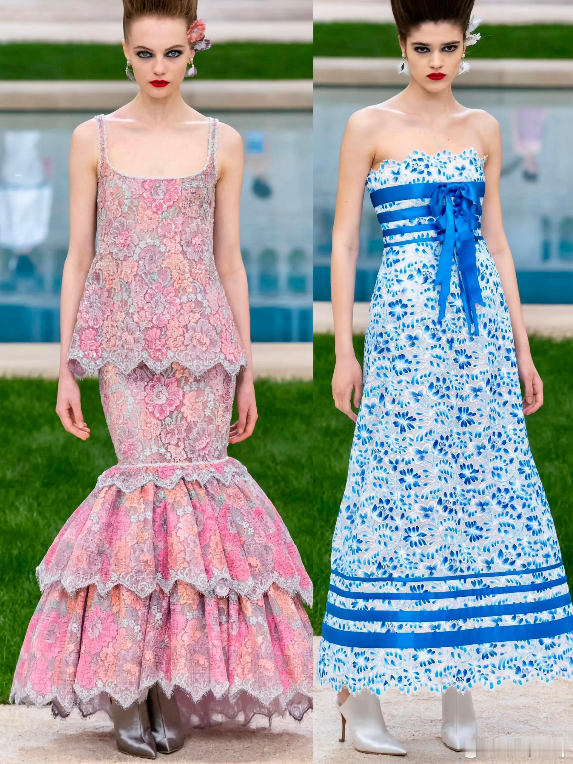 时尚灵感解读香奈儿2019春夏高定，把阳光意大利别墅搬进秀场，柏影棕榈映泳池，