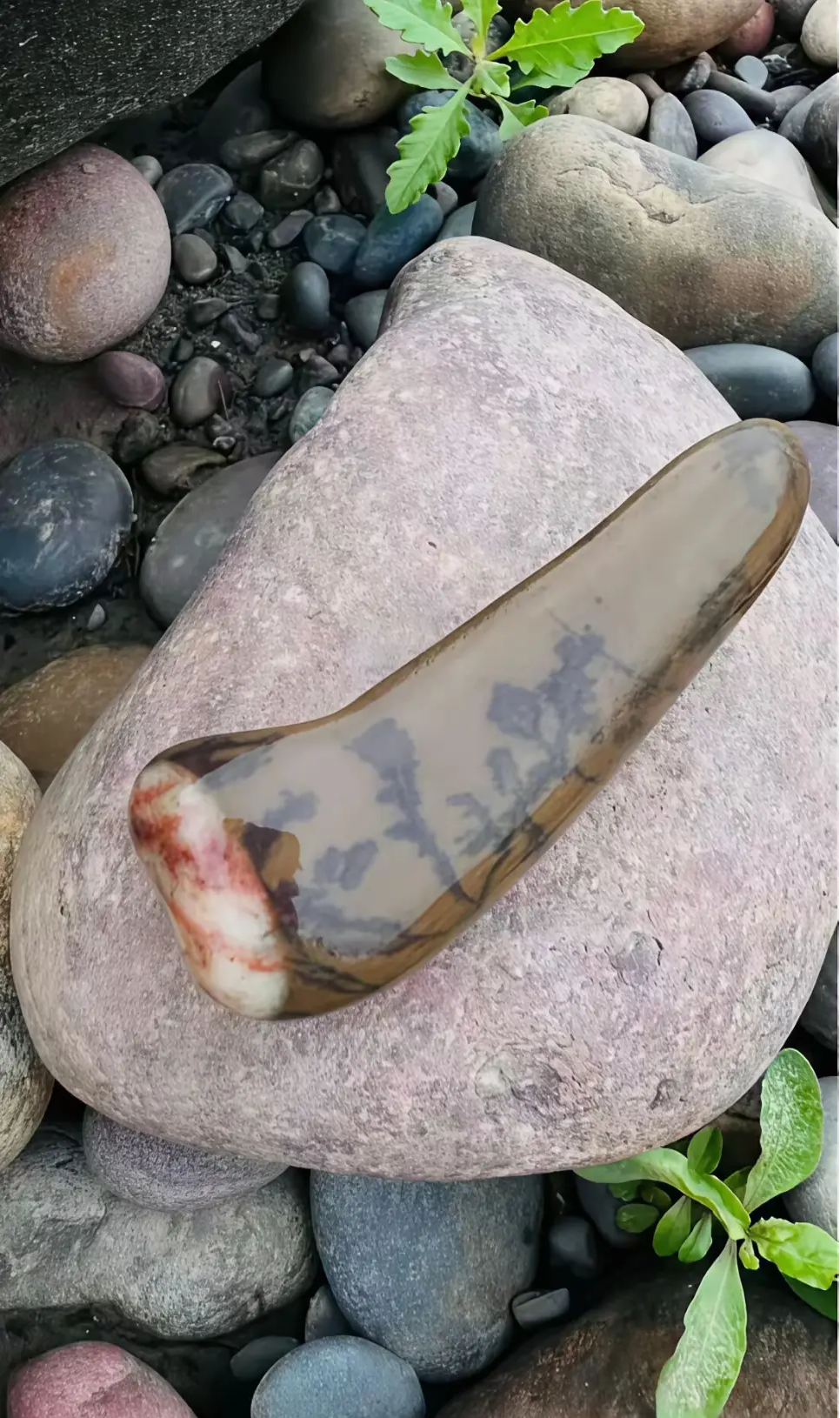 这是一个网友在河里捡到的，你知道这是什么材质的石头？