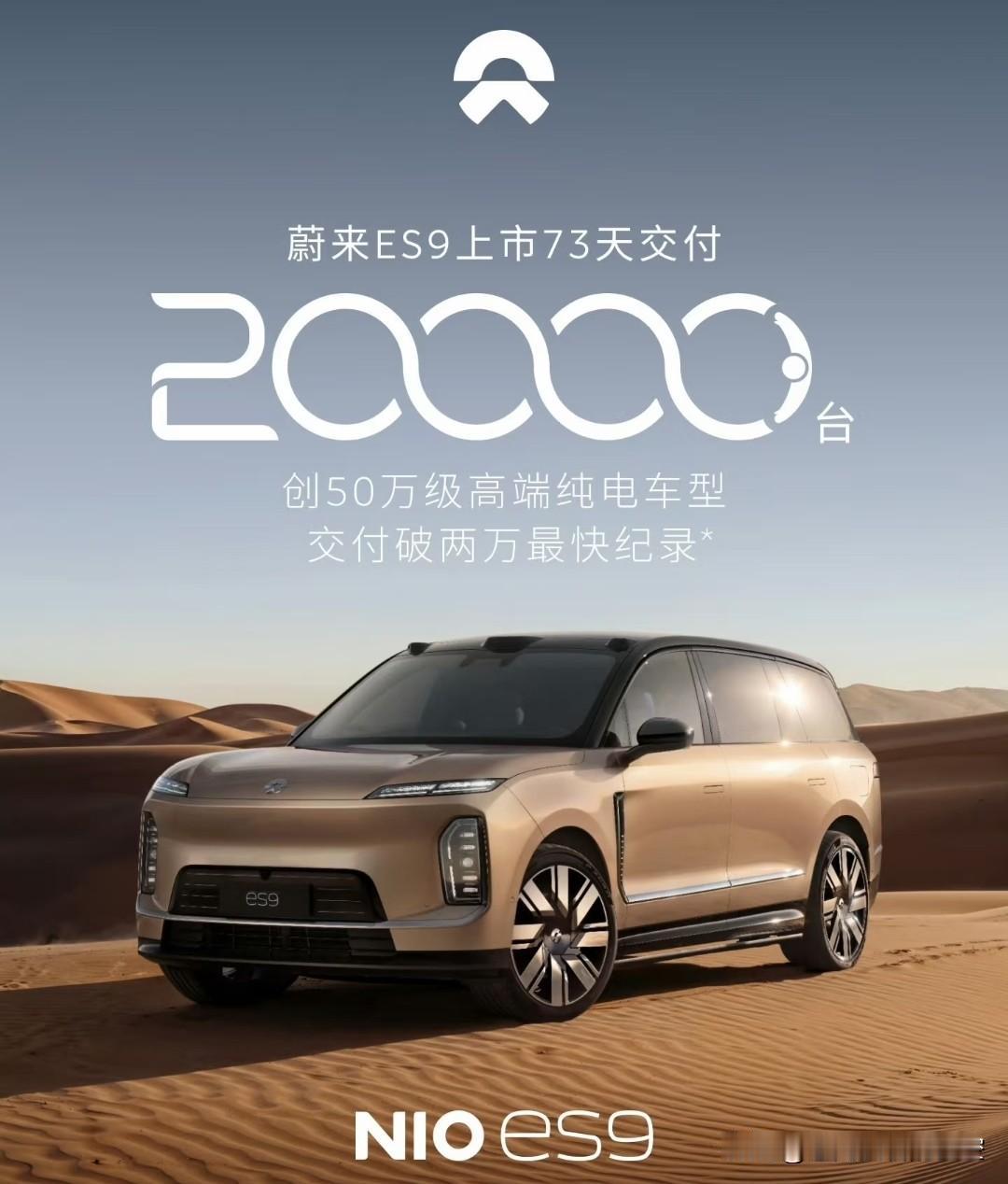 5月：蔚来ES9交付3100多台6月：蔚来ES9交付8500多台