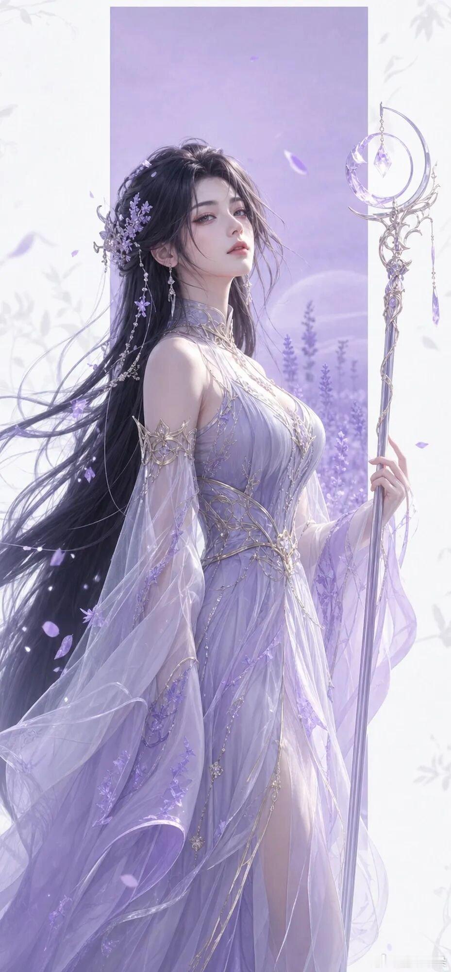 温柔紫色古风美人动漫壁纸