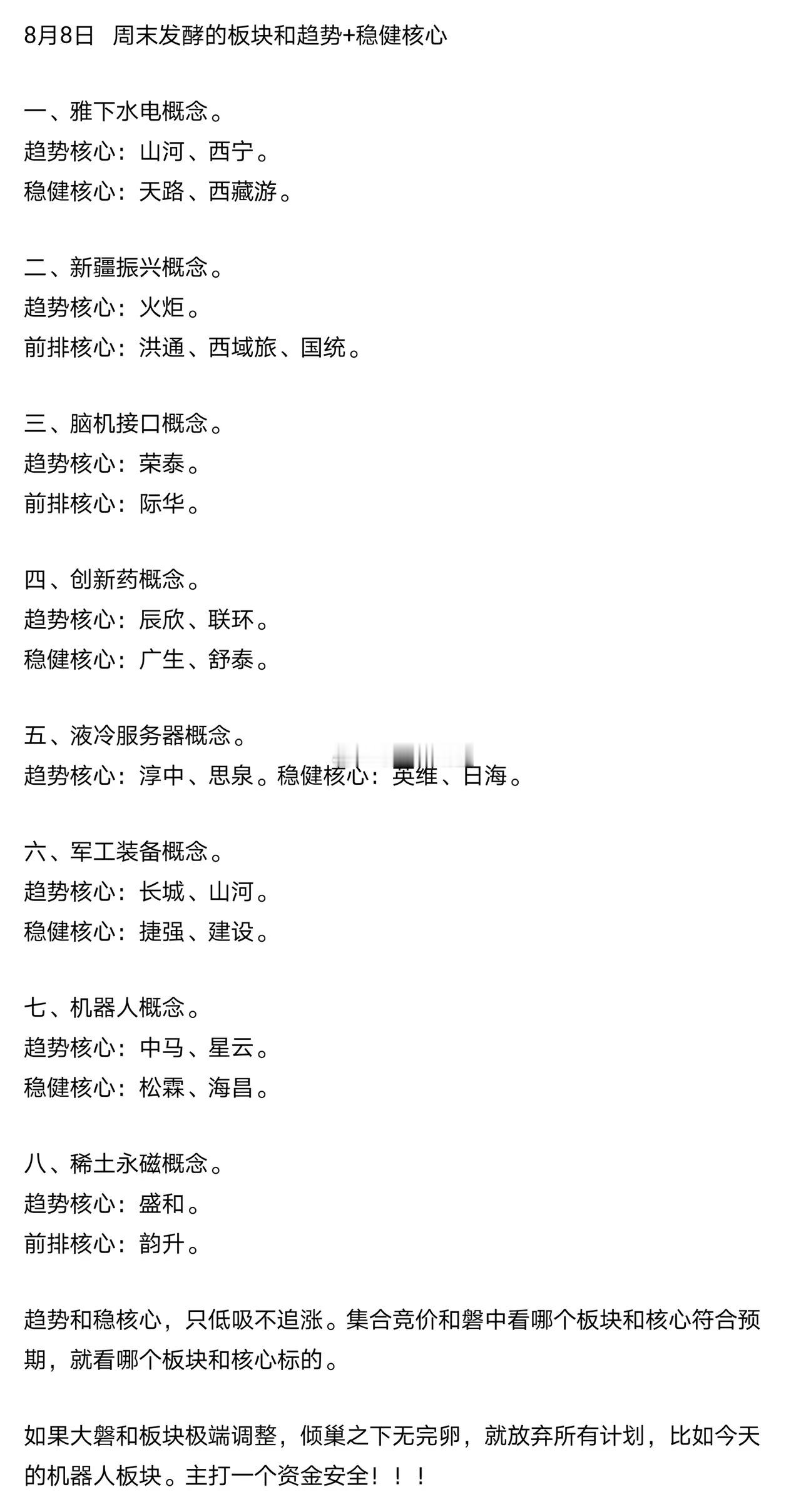 8日热点方向逻辑核心！​​​