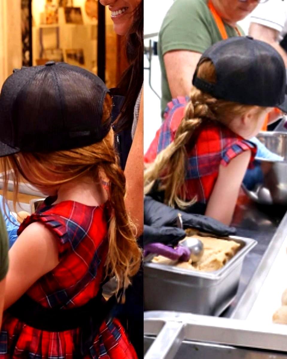 每次都以睡衣出镜的莉莉贝特，这次终于穿上了美丽的公主裙了！梅根这次带着娃