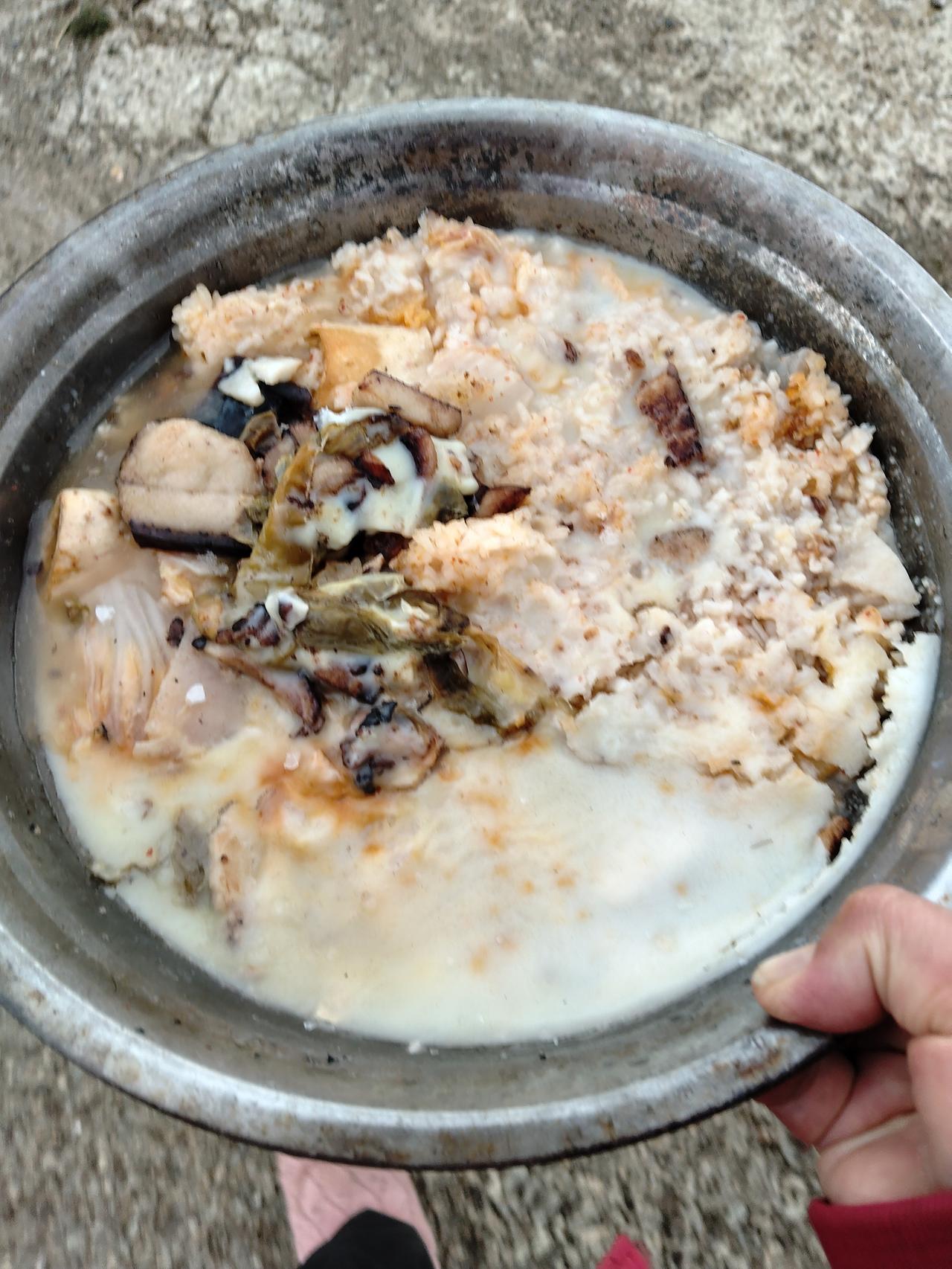 流浪狗似乎瞧不上我家的吃食，跑了。当时正打着雷，还下着小冰雹，我四处去找它，却没