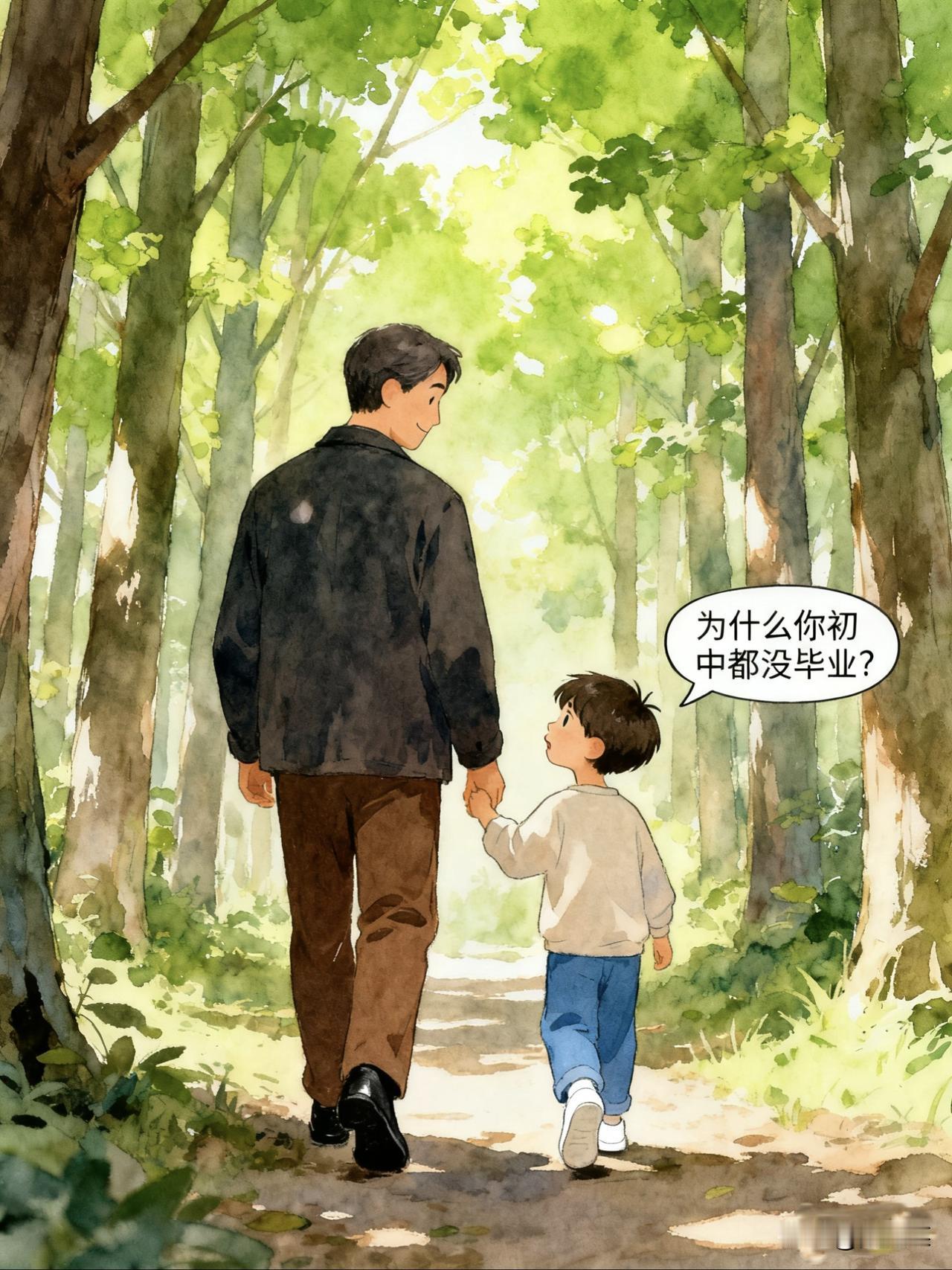 《孩子的疑惑》父亲总是语重心长地叮嘱：孩子，你一定要发奋读书，将来考