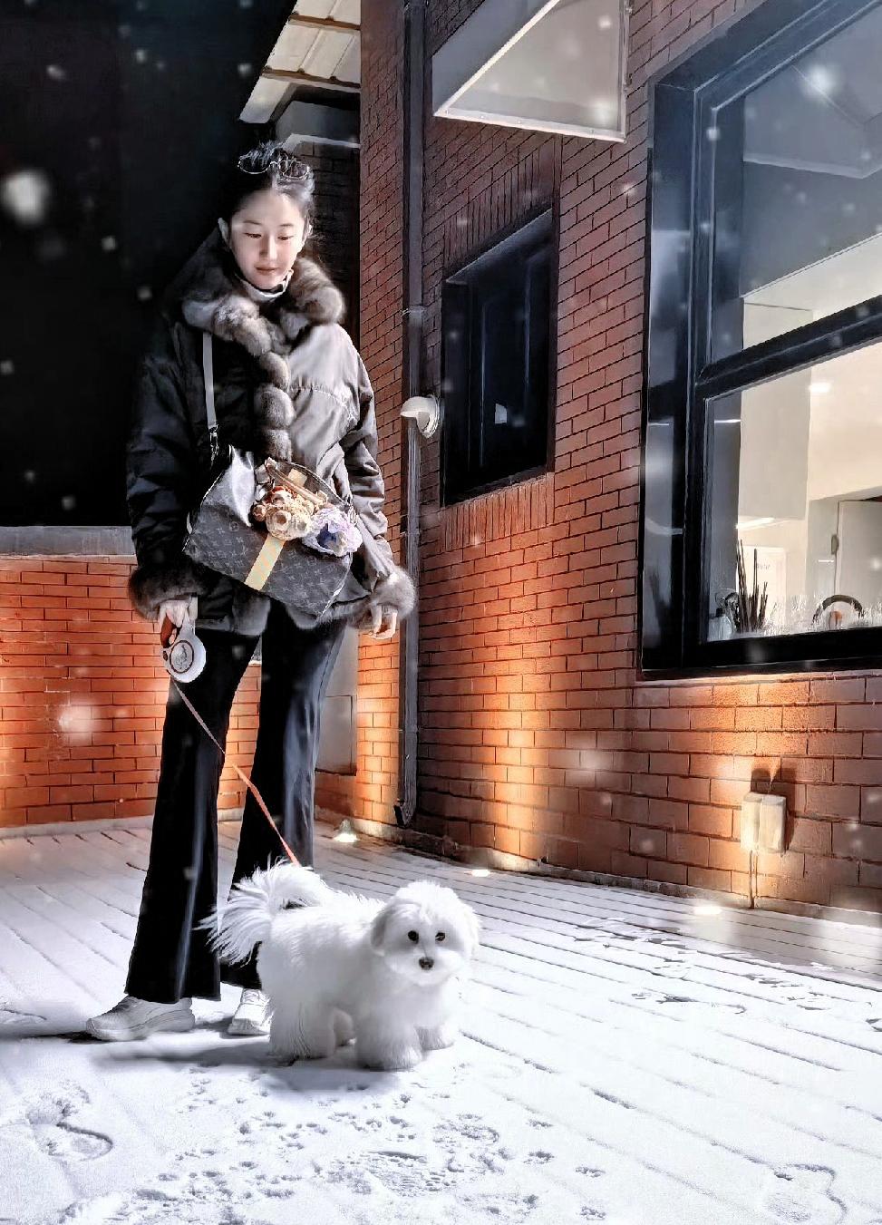 @刘亦菲，北京下雪了❄❄[比心]