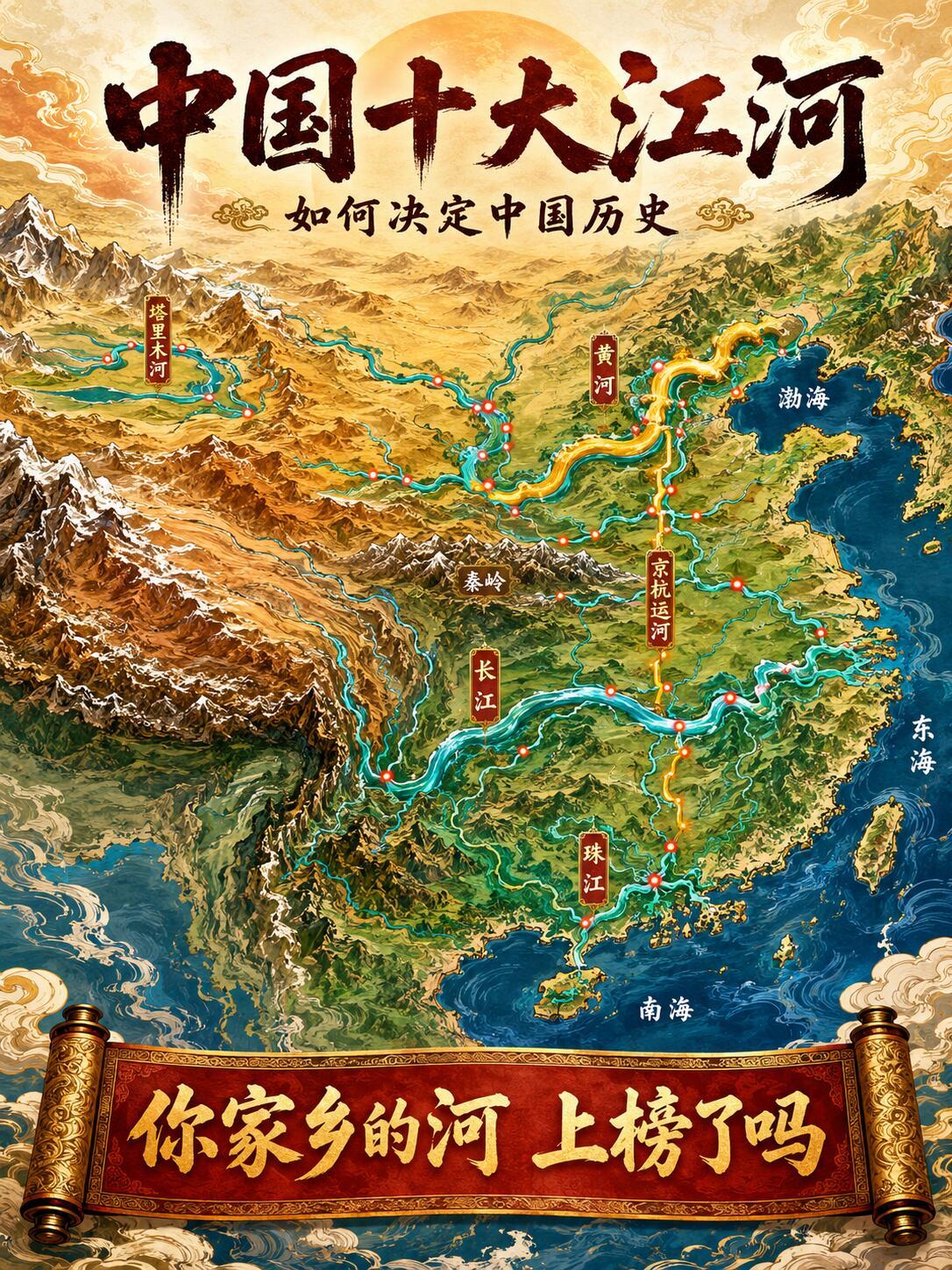 中国十大江河，除了长江黄河，你还了解几个？长江黄河历史黄河流域全图