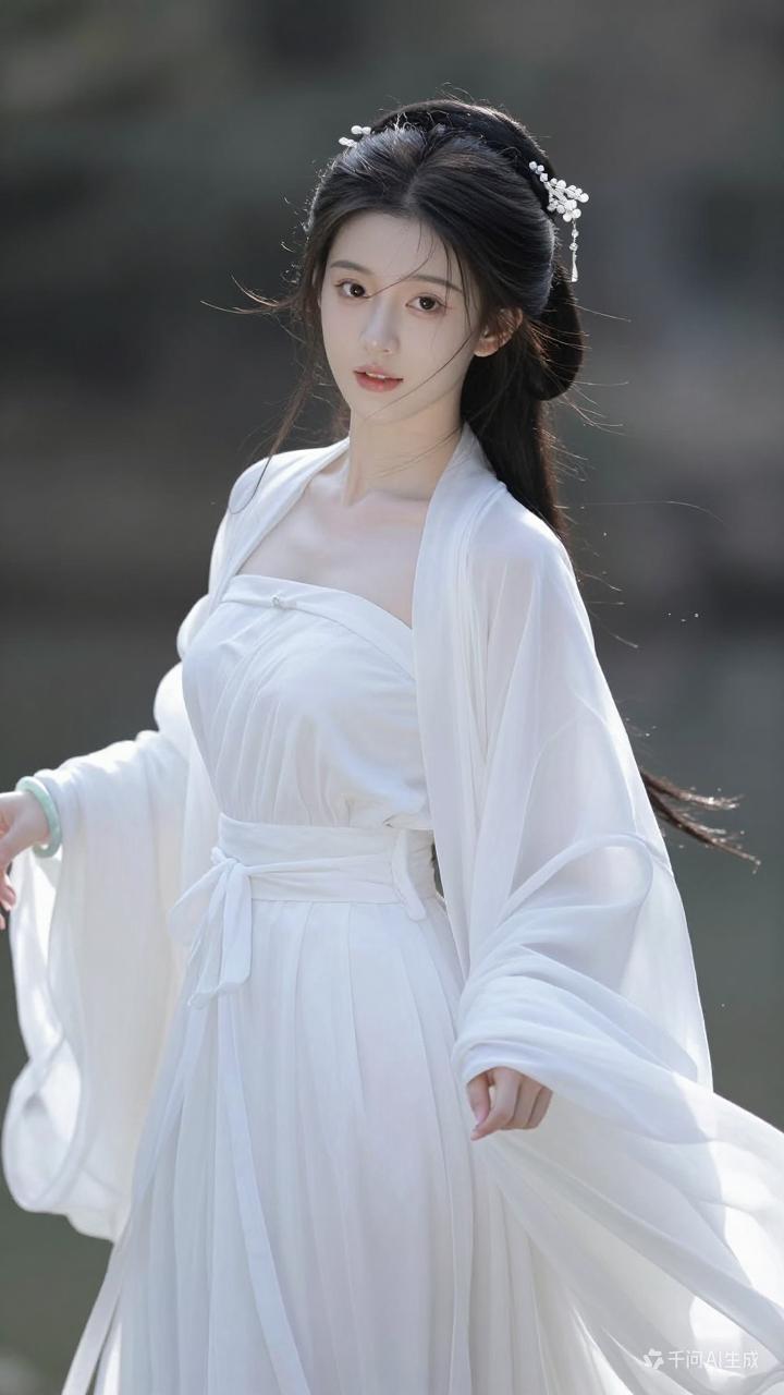 清新脱俗的女孩子，就像古风画里走出来的仙子。好比王楚然，她白衣飘飘时，自带一种无