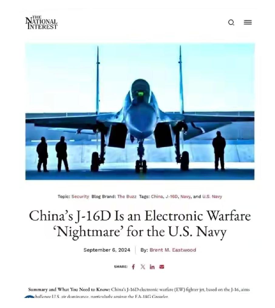 2024年9月6日，美军退役军官布伦特·M·伊斯特伍德在美媒发文，称中国歼-