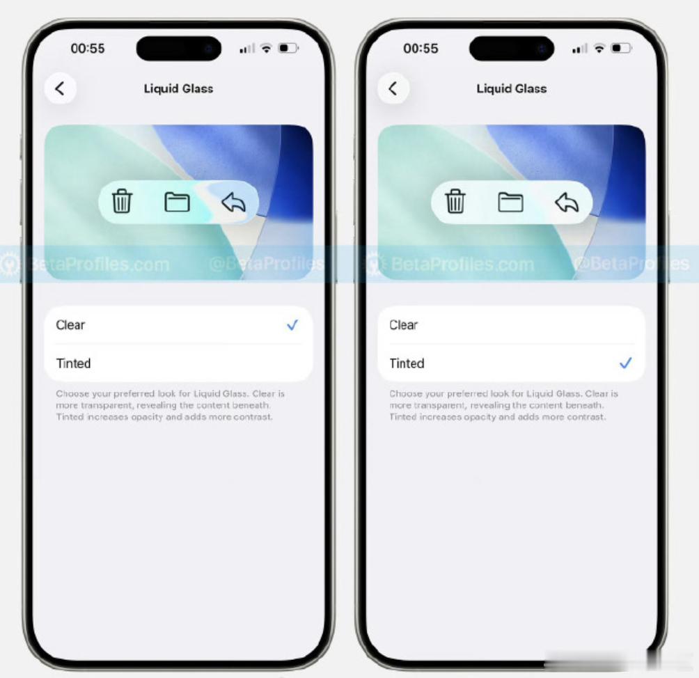 iOS26液态玻璃效果能关了LiquidGlass液态玻璃的透明度可以调整了，