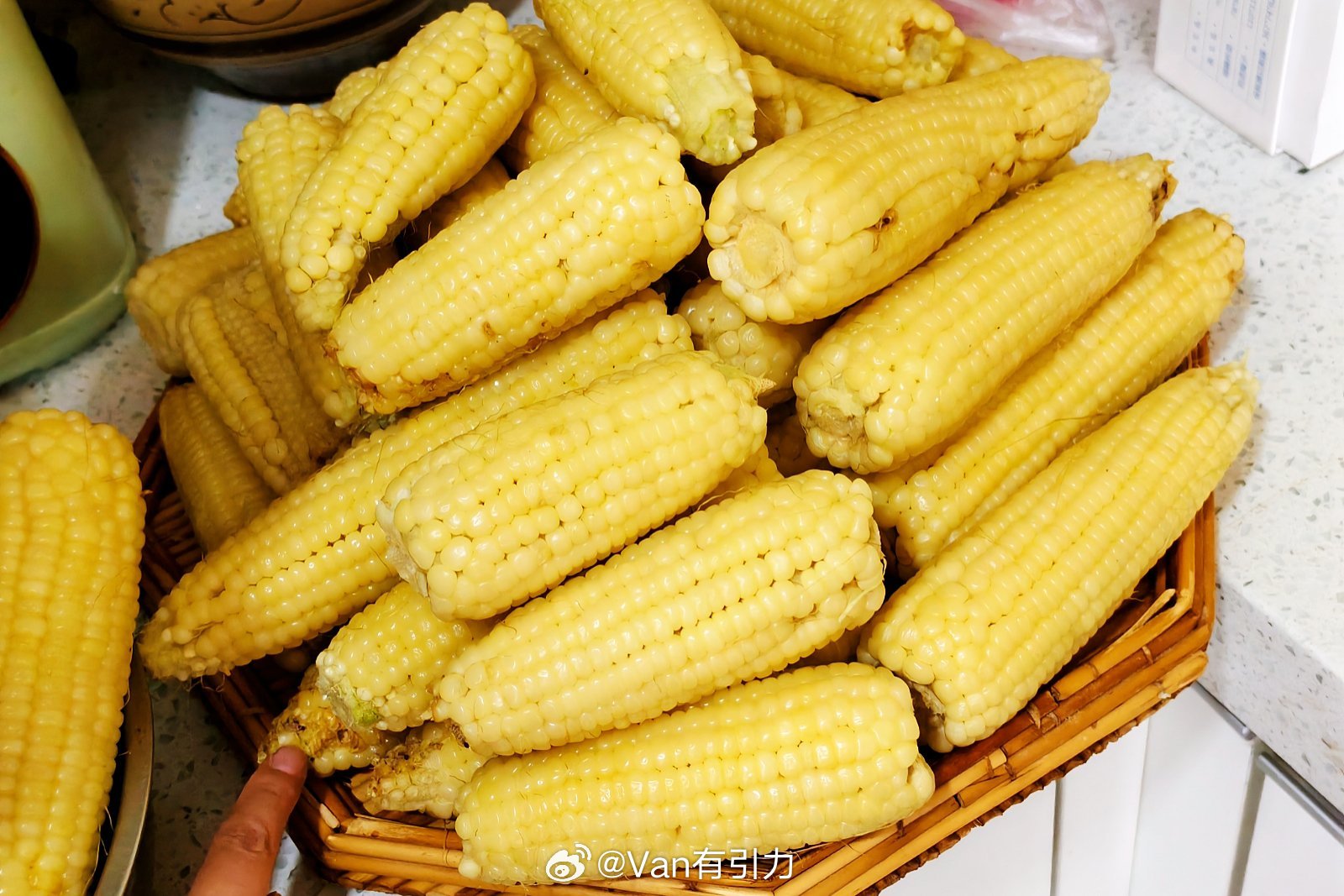 老太太种的玉米又丰收了，不过纯天然的小bug就是虫子有点多[微笑]生活手记​
