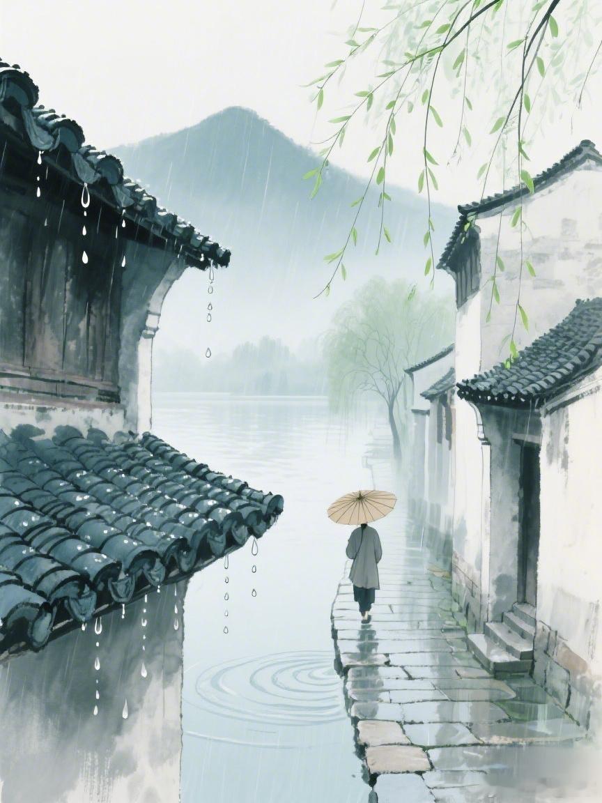 雨水意为：春属木水生木；东风解冻冰雪化雨降水渐增故名“雨水”。🌧️雨水节气天