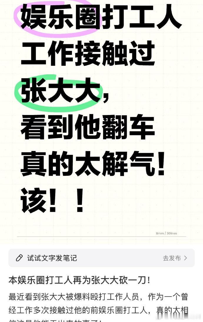 又有网友出来爆料张大大了因为活动没安排保安，张大大给工作人员说：你信不信我现在