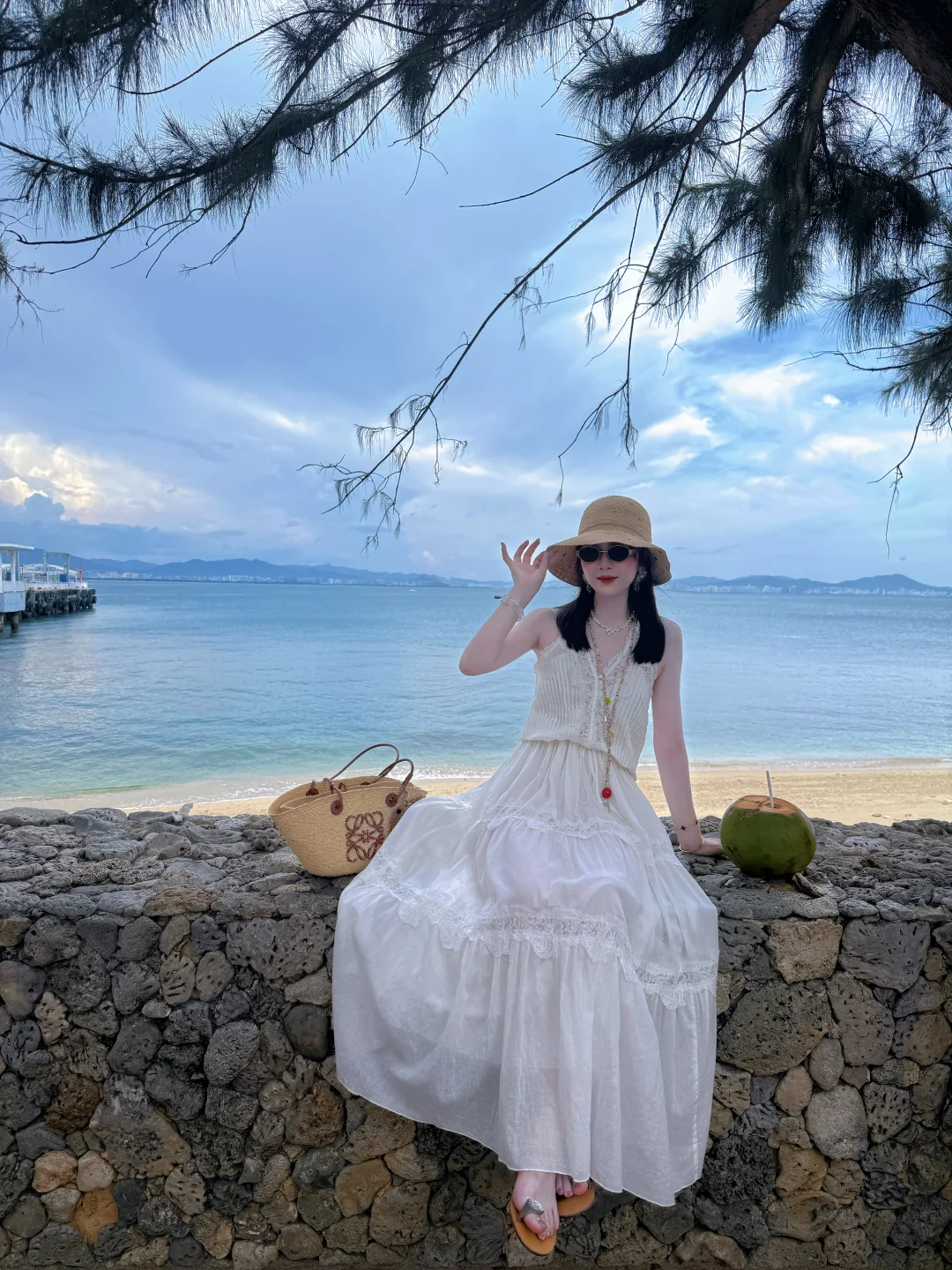 假期碎片🏖️海岛和小白裙真的是神仙CP☁️