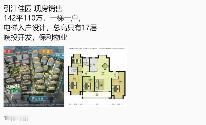 最近肥西的这个项目，的确卖的还不错，满足了现在很多人的需求，大，小高层，一梯一户