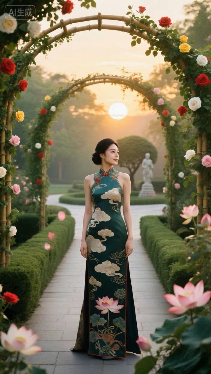 七绝●满园春色/古韵春光绚丽沐繁花，旭日东升放彩霞。醉美公园迷墨客