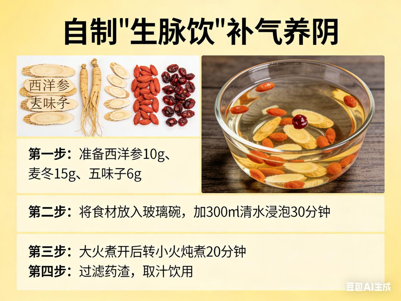 西洋参搭配这些食材，自制“生脉饮”补气养阴西洋参巧搭，生脉饮补气养阴有奇