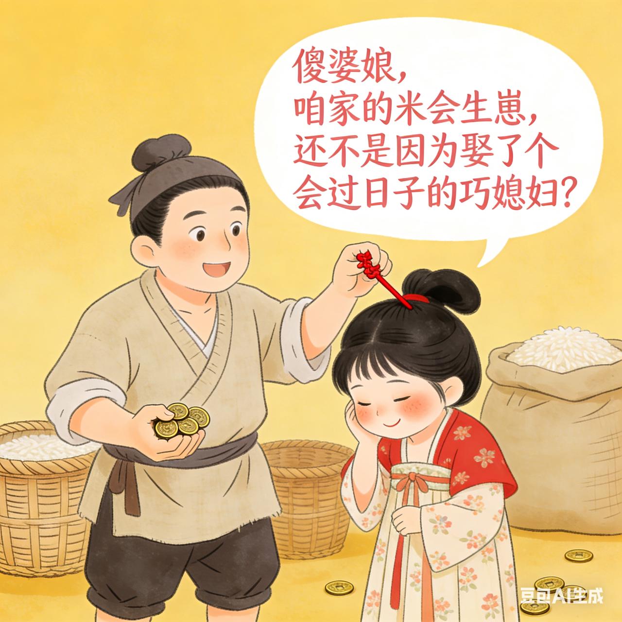 古代夫妻搞笑段子古时，有个常年在外奔波的货郎，半年才能回一趟家。货郎好