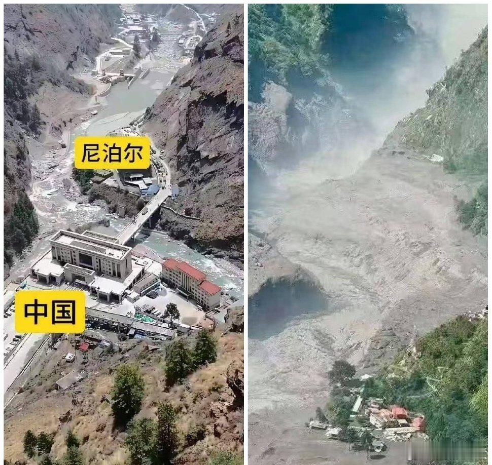 吉隆口岸大楼吉隆口岸直接被冲没了[哭哭][哭哭][哭哭]​​​