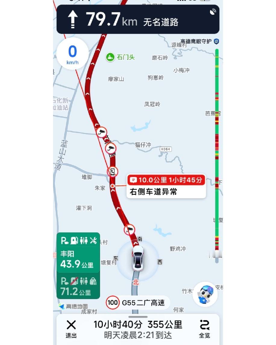 初六下午两点从襄阳出发回广州，本想着错峰返程能顺利些，结果一路堵到麻，硬生生开了