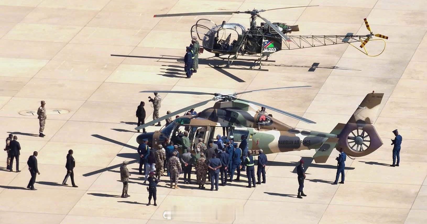 兵器影像纳米比亚空军装备的中国Z-9和印度HAL猎豹直升机，2026年6月。