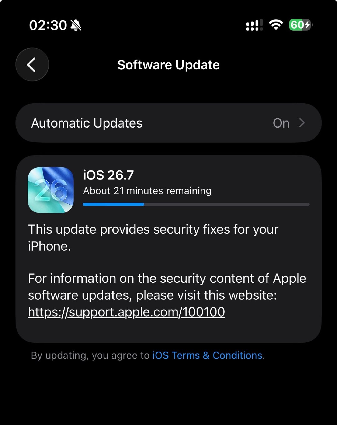 当你担心自己搞砸什么东西的时候不妨看看这个：点击更新iOS27，开始更新后发现显示的是iOS26.7