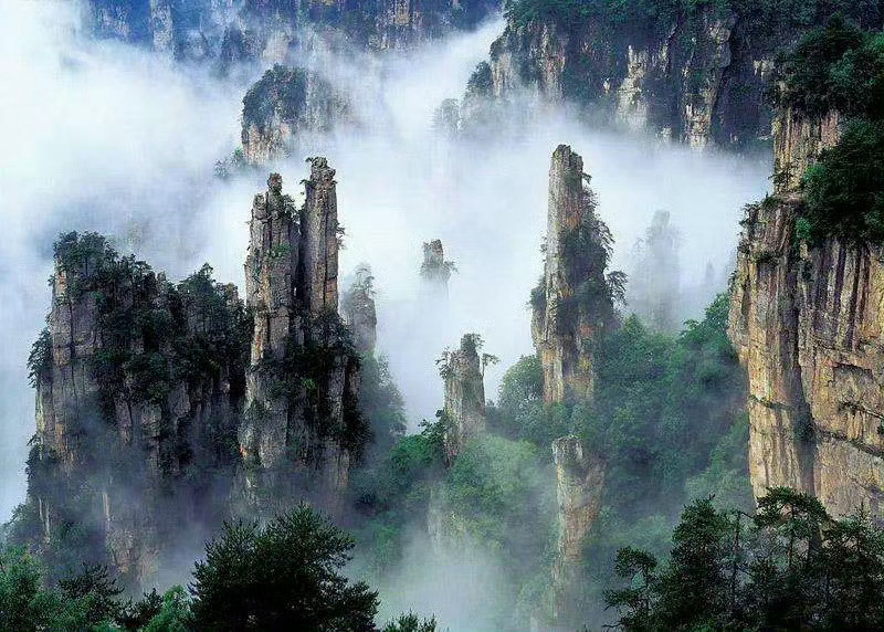 张家界，一片诗画美景，皆出自大自然的手笔