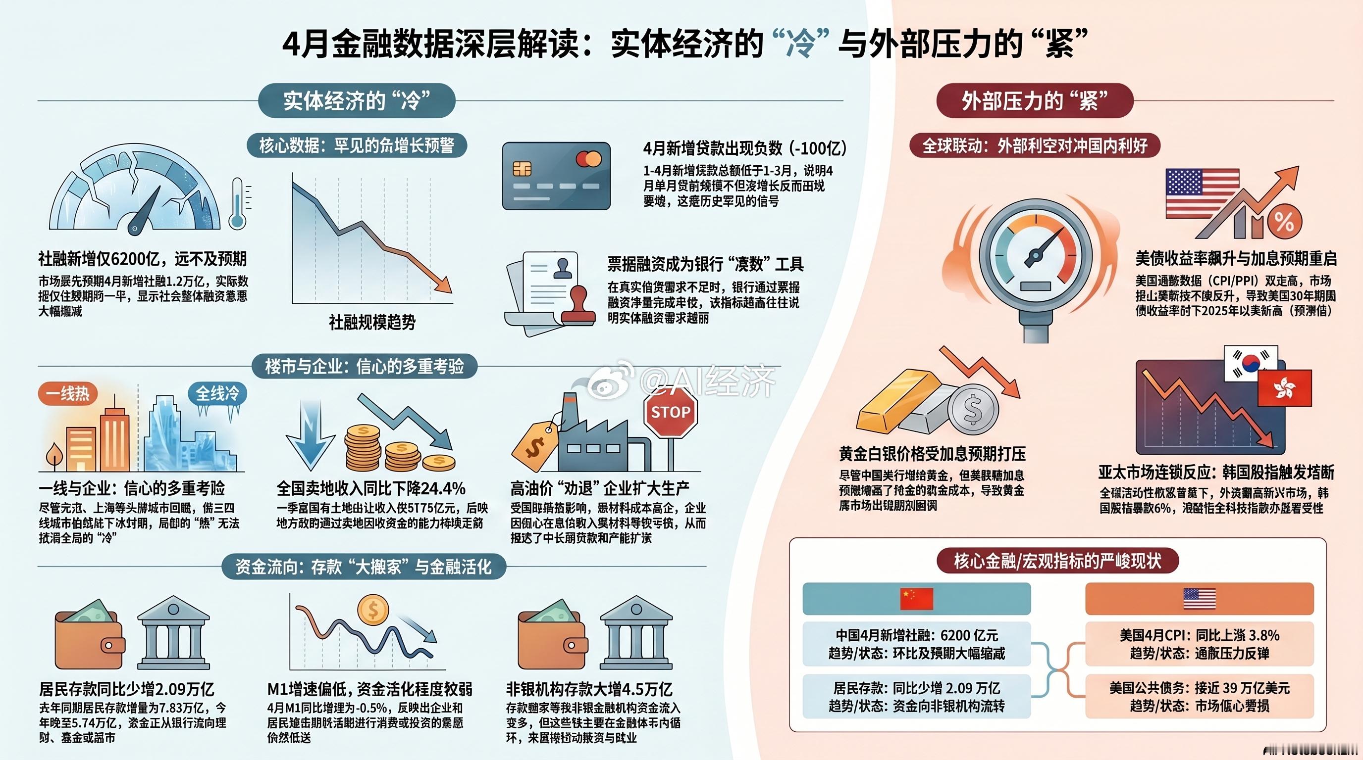 4月央行金融数据解读不支持小阳春延续楼市反弹…全民全球一起K❗️不仅经济结构