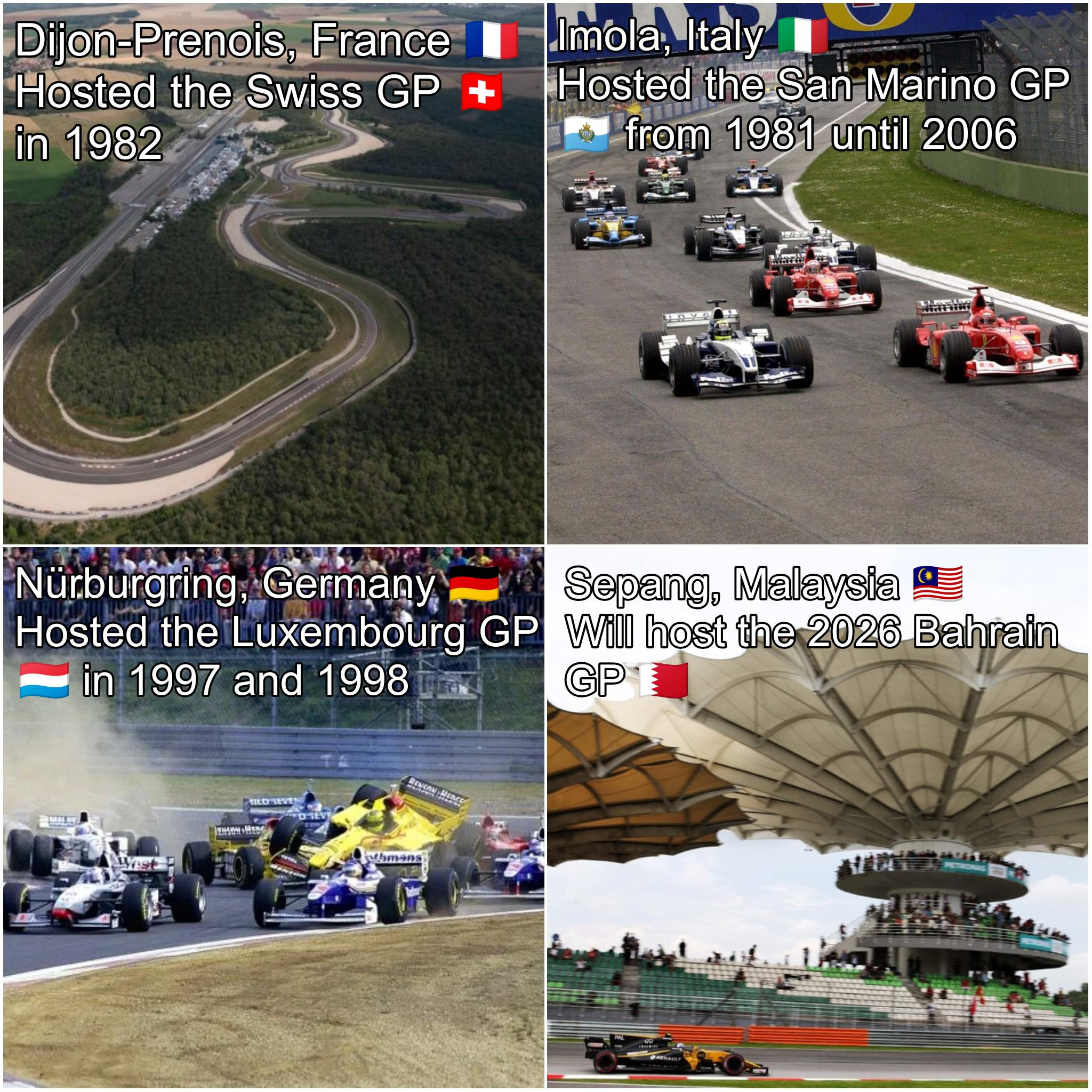 F1冷数据雪邦赛道成为第4条举办其他国家名称的F1大奖赛赛道第1条：伊莫拉赛道