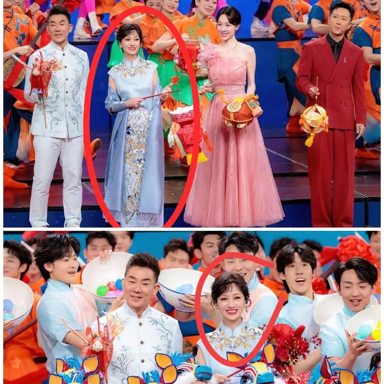 央视元宵晚会一开场，赵雅芝一出来，我真的当场看愣了。73岁的年纪，在央视高清