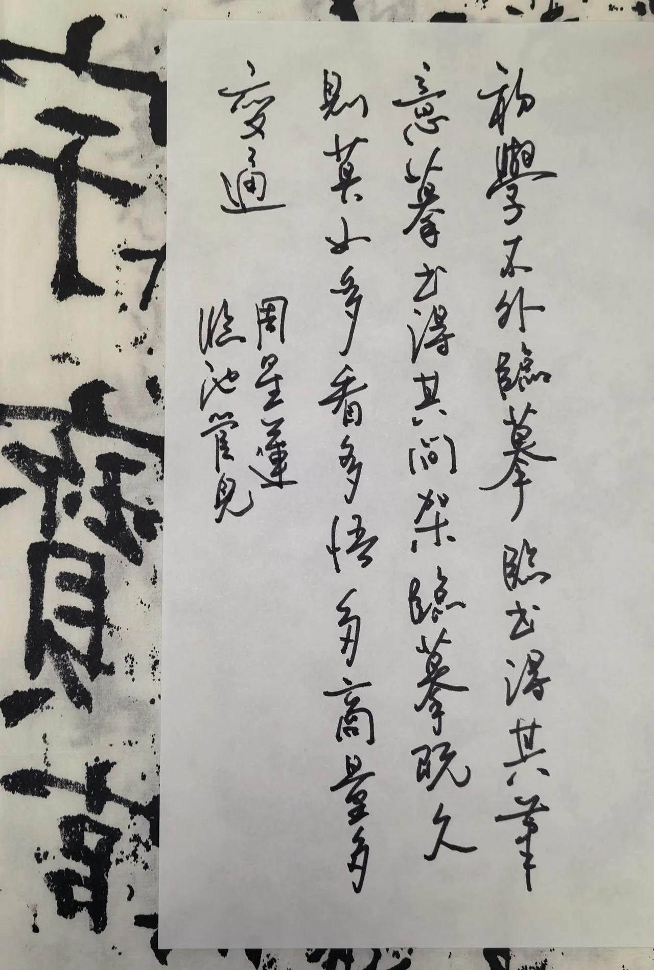 初学不外临摹。临书得其笔意，摹书得其间架。临摹既久，则莫多看多悟，商量多方变通。